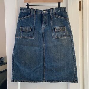 Carpenter Utility Denim Midi Skirt